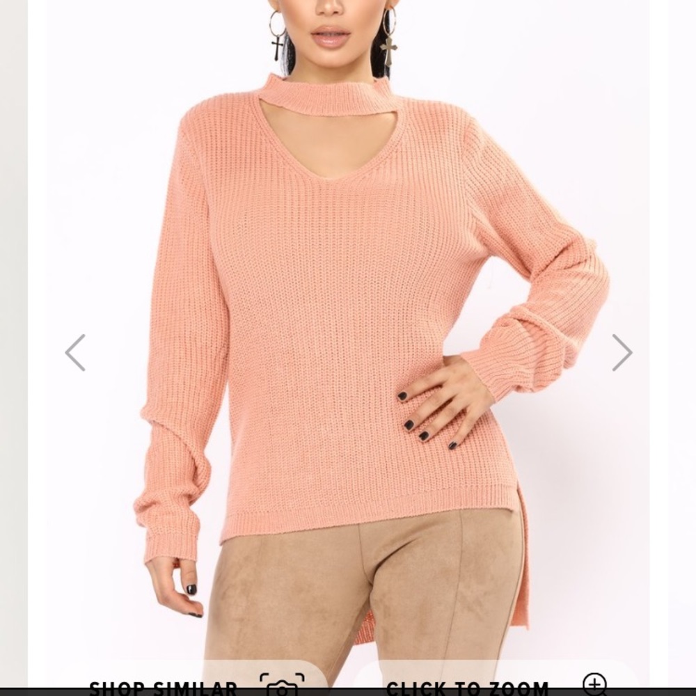 Cute Pink high low fashion nova sweater